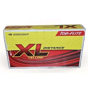 Top Flite XL Distance Yellow Golf Balls – 15 Pack - NIB